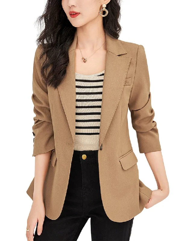 WLZD Wool-Blend Blazer Blazer with Lapel