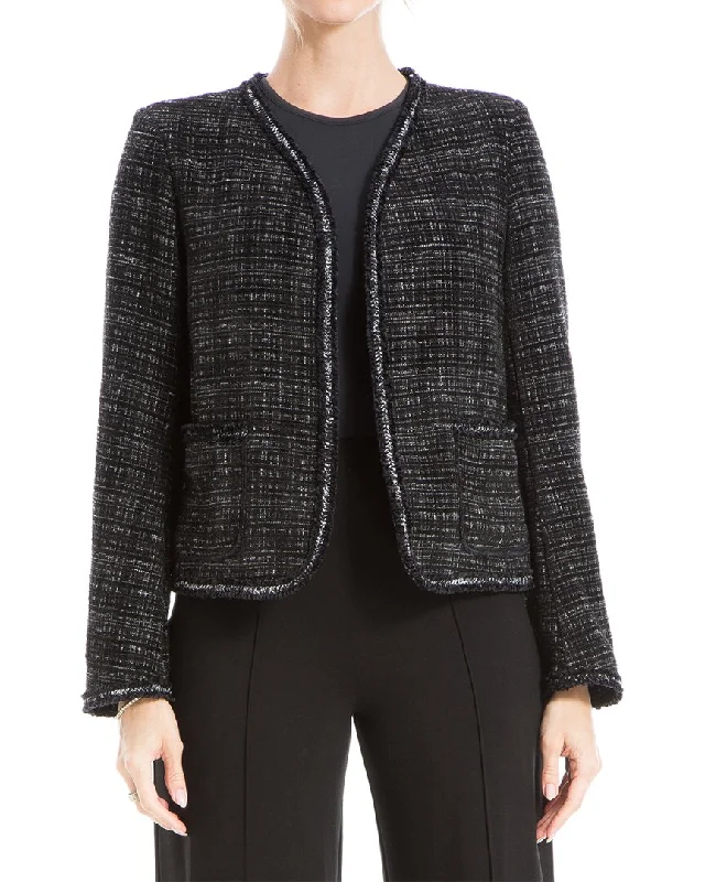 Max Studio Tweed Jacket Structured Blazer Look