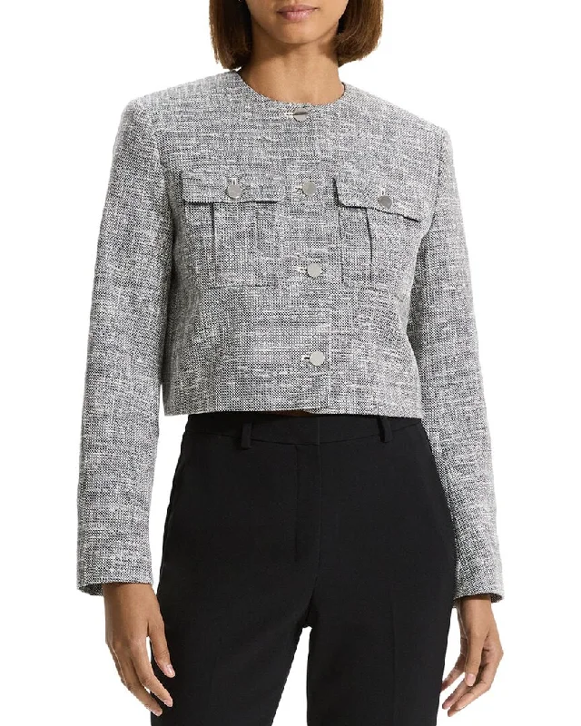 Theory Tweed Jacket Checked Blazer for Women