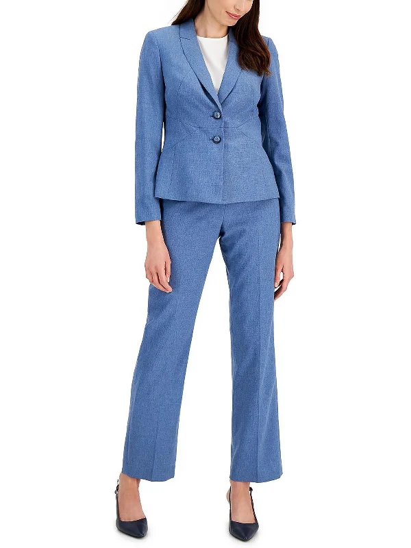 Petites Womens Slub Business Pant Suit Formal Women’s Blazers