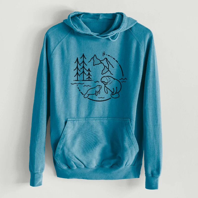 It's All Connected - Manatee  - Mid-Weight Unisex Vintage 100% Cotton Hoodie Sporty Hoodie Sweatshirt