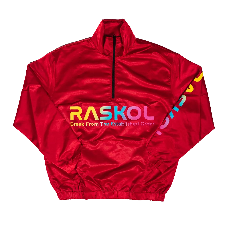 RASKOL Athletic Windbreaker Jacket (Red) Women's elegant jackets