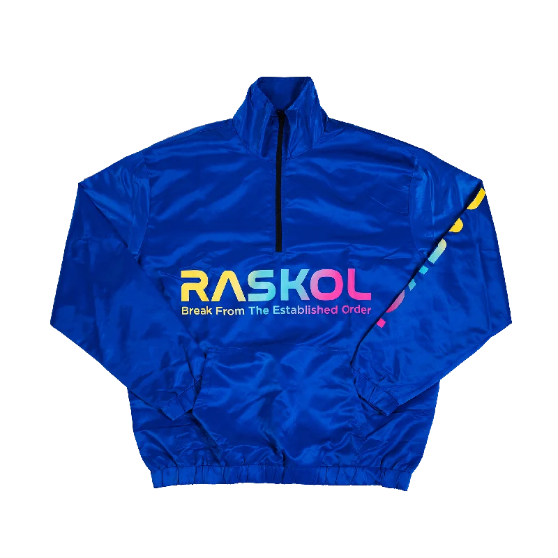 RASKOL Athletic Windbreaker Jacket (Blue) Women's long jackets