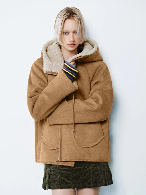 Hoodie Fur Shearling Jackets