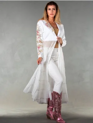 Eliza White Embroidered Duster