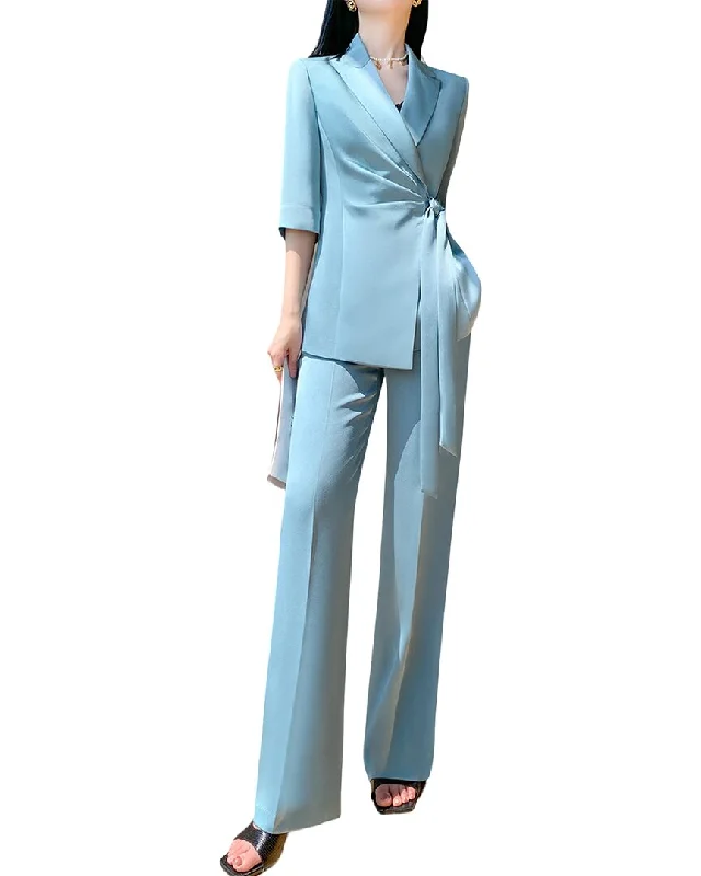 Anette 2pc Blazer & Pant Set Fitted Blazer Jacket