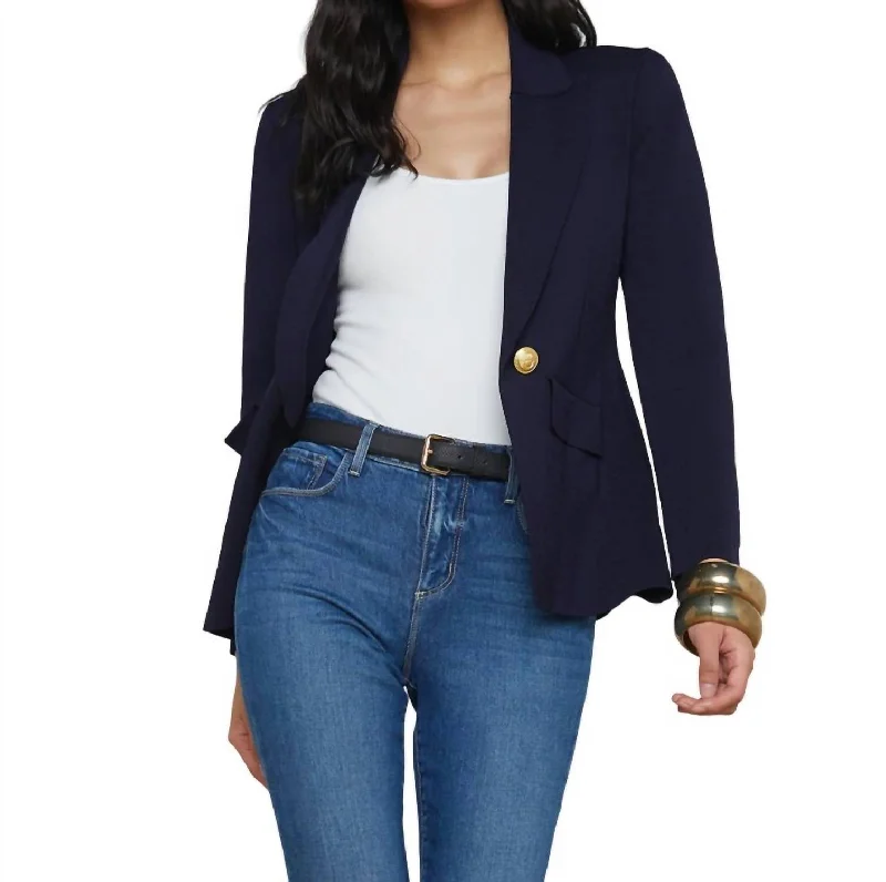 Chamberlain Knit Blazer In Midnight Chic Office Blazer