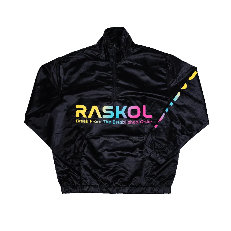 RASKOL Athletic Windbreaker Jacket (Black) Women's designer jackets