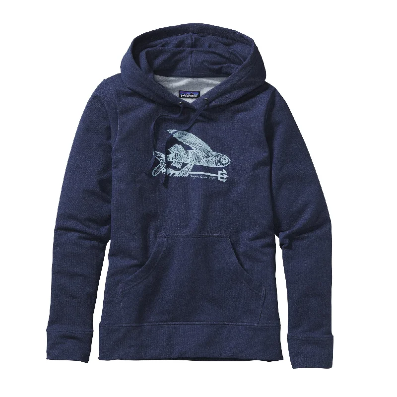 W's Illustrated Flying Fish Midweight Pullover Hooded Sweatshirt Stylish Pullover Outfit