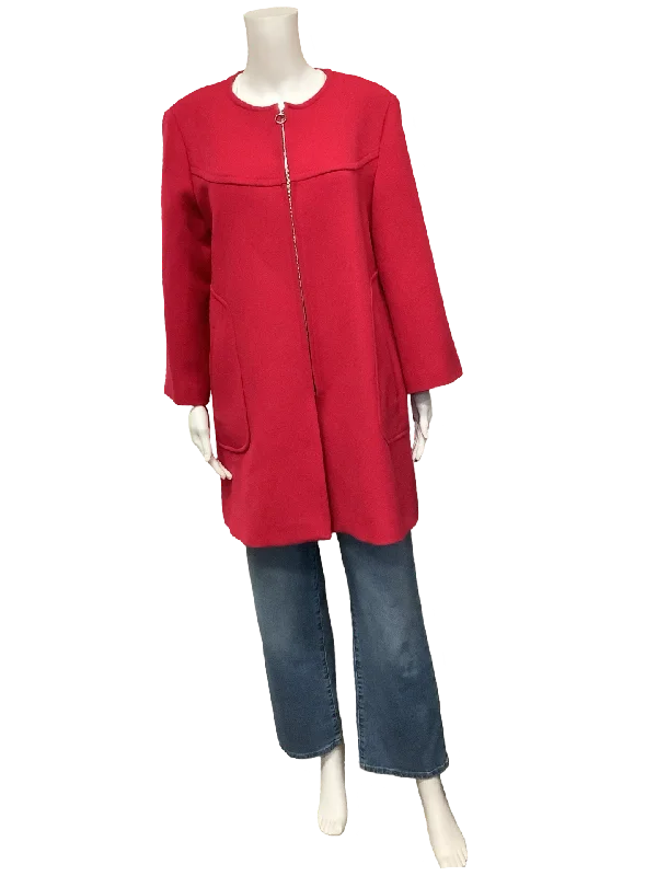 Zara Jacket Midi Length Red Size:  XL