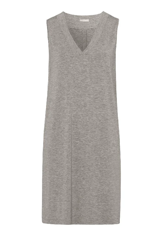 Champagne Tank Gown | Grey Melange 76473-958 Best pajama sets for cold weather