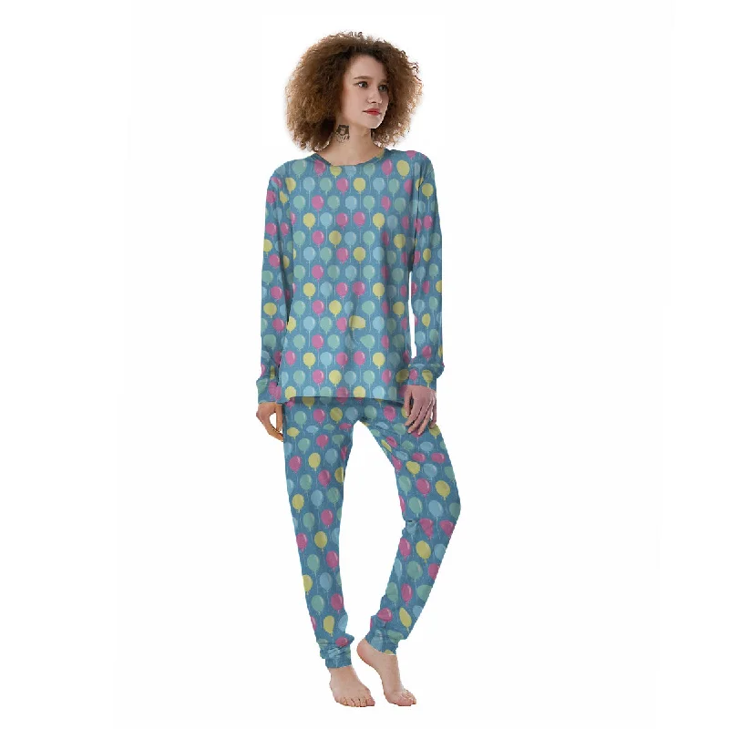 Balloon Colorful Print Pattern Women's Pajamas Polyester pajama sets