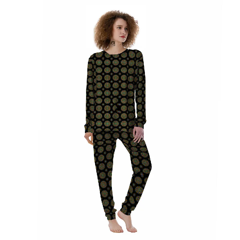 Bohemian Colorful Mandala Print Pattern Women's Pajamas Chic pajama sets