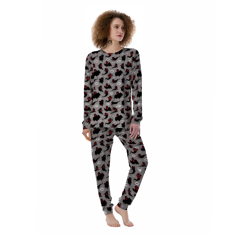 Boo Ghost Print Pattern Women's Pajamas Women's pajama sets