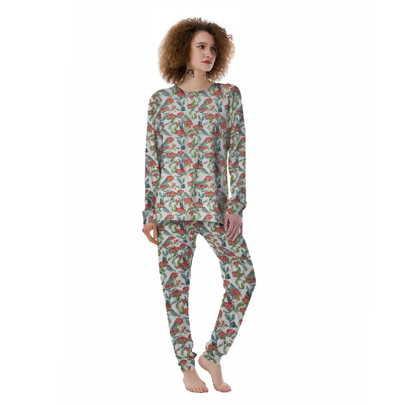 Bouvardia Print Pattern Women's Pajamas Luxury pajama sets