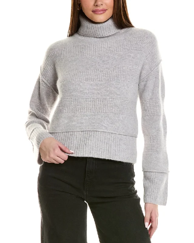 Design History Exposed Seam Turtleneck Cashmere Sweater Designer sweaters