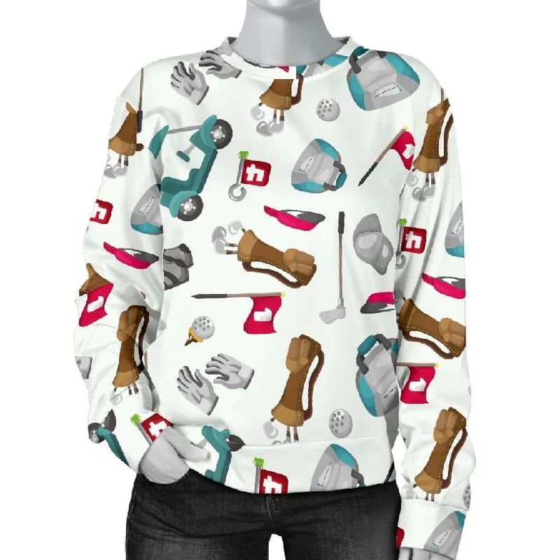 Golf Print Pattern Women's Sweatshirt Travel sweaters