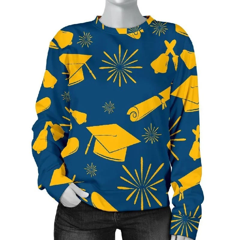 Graduation Pattern Print Women's Sweatshirt Budget-friendly sweaters