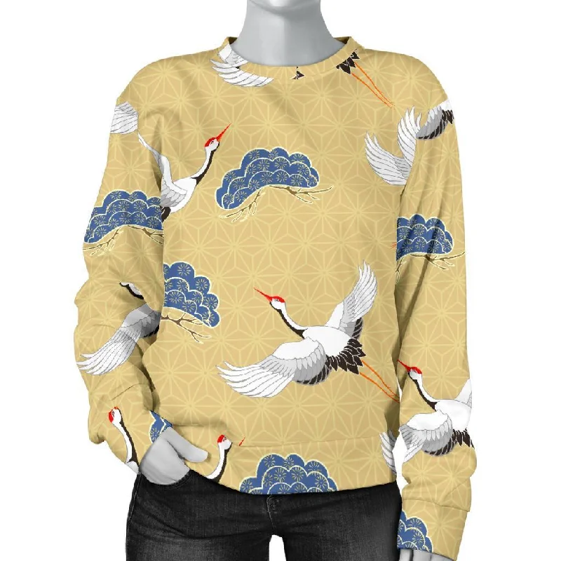 Heron Japanese Pattern Print Women's Sweatshirt Zara sweaters