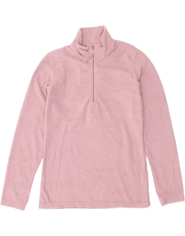 MOUNTAIN WAREHOUSE Womens Zip Neck Fleece Jumper UK 10 Small Pink Silk-blend sweaters