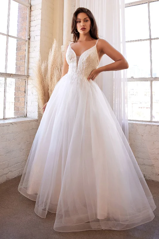 Cinderella Divine: Captivating Beaded AppliquÃ© Gown for Unforgettable Occasions Silk Bridal Dress