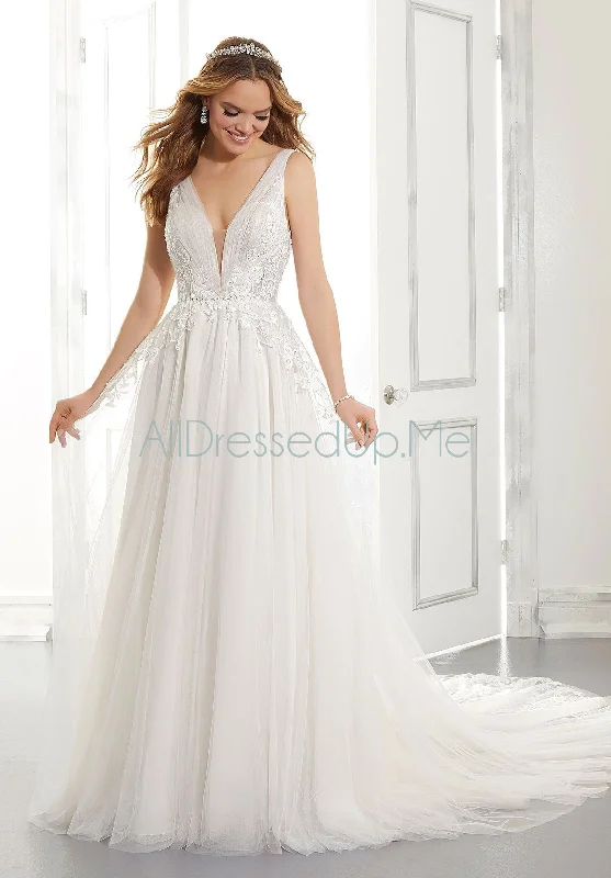 Blu - Amanda - 5864 - Cheron's Bridal, Wedding Gown Off-shoulder Bridal Gown