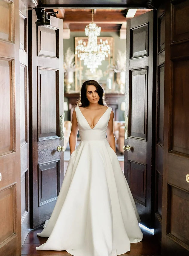 Qnique Wallis ALine Gown Beaded Wedding Gown