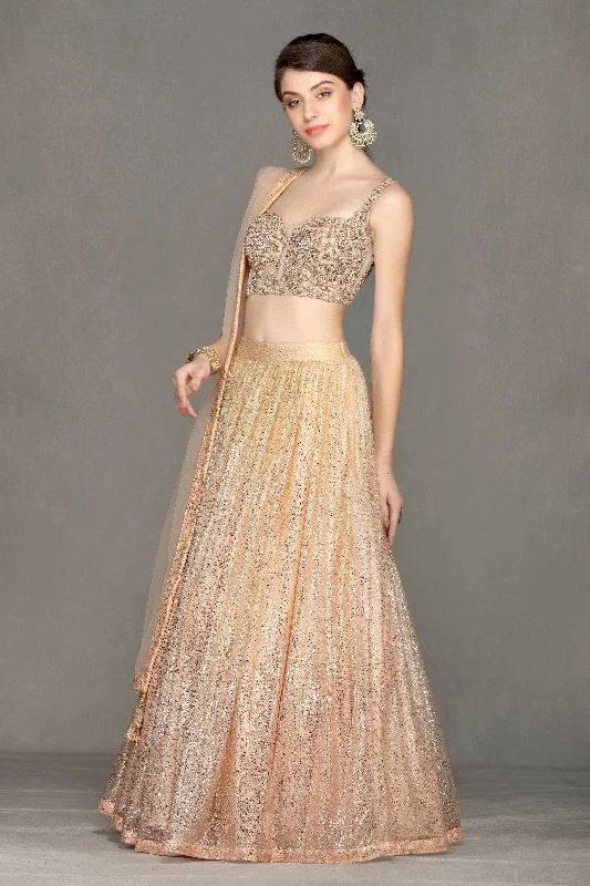 Golden Shimmer Lehenga Cocktail unclassified skirts