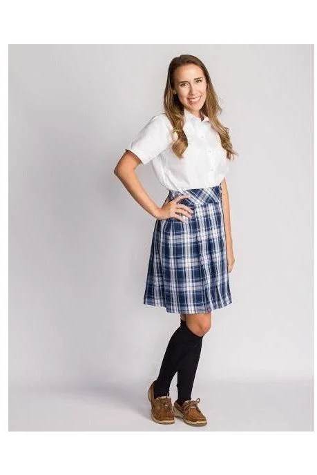 Blue Plaid Mock Wrap Skirt Unique unclassified skirts