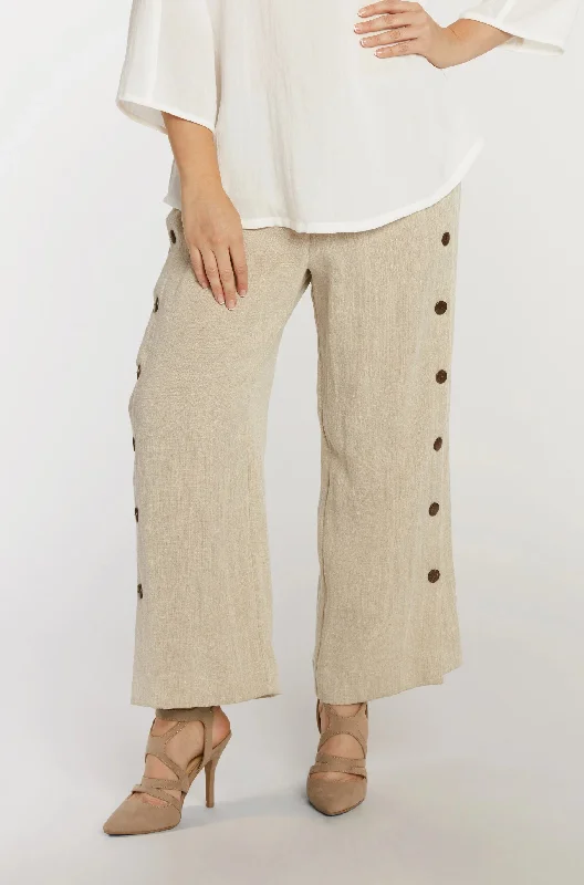 AAPT20 - Coconut Button Ankle Linen Pant Velvet unclassified skirts