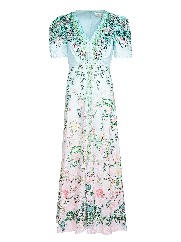 Lea Long Dress in Willow Garden Affordable maxi dresses