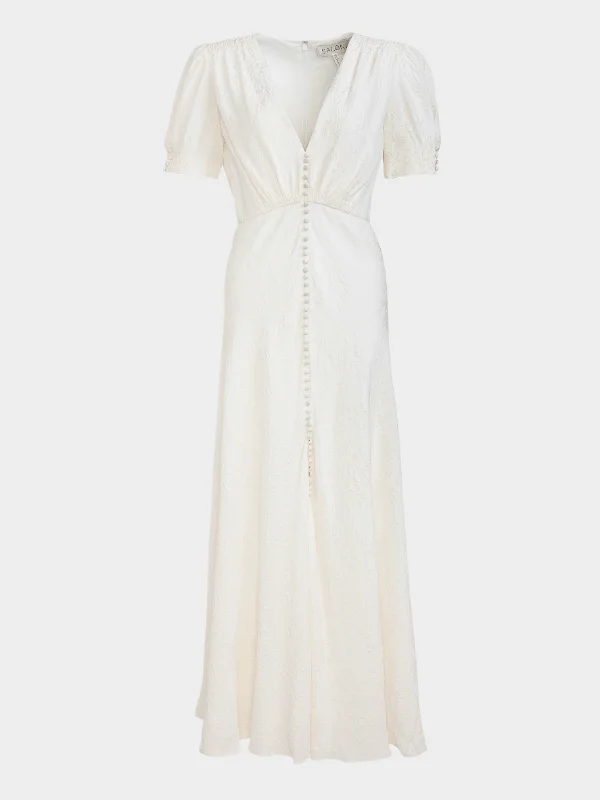 Venyx Lea Long Dress in Ivory High-end maxi dresses