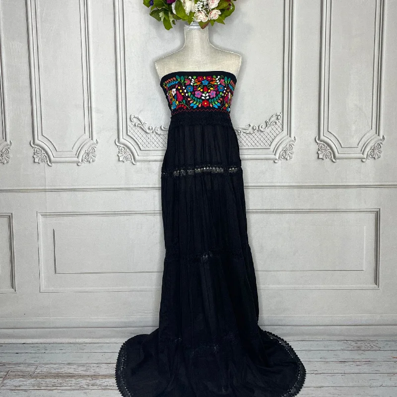 Puebla Mexican Dress Strapless - Maxi Lace Cotton maxi dresses