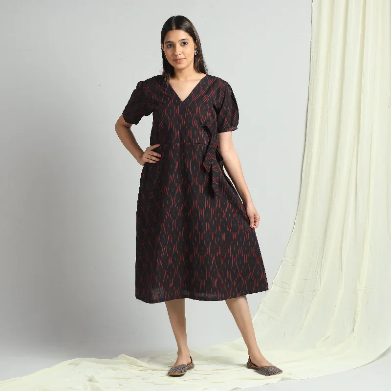 Black - Pochampally Ikat Weave Cotton Dress Y2K unclassified dresses