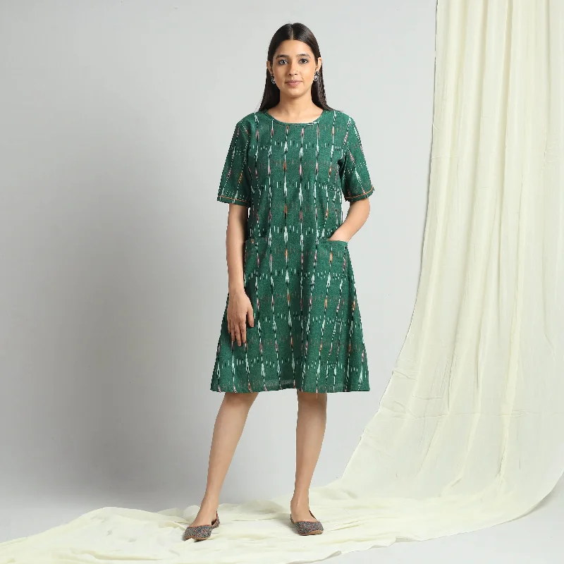 Green - Pochampally Ikat Weave Cotton Dress Women's unclassified dresses