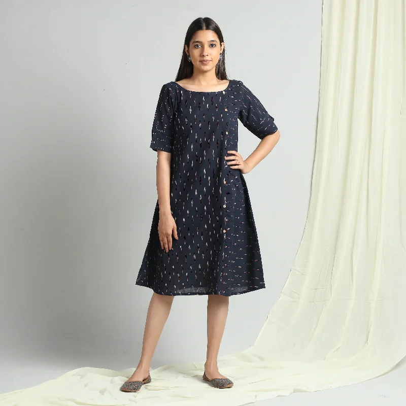 Blue - Pochampally Ikat Weave Cotton Dress Festival unclassified dresses