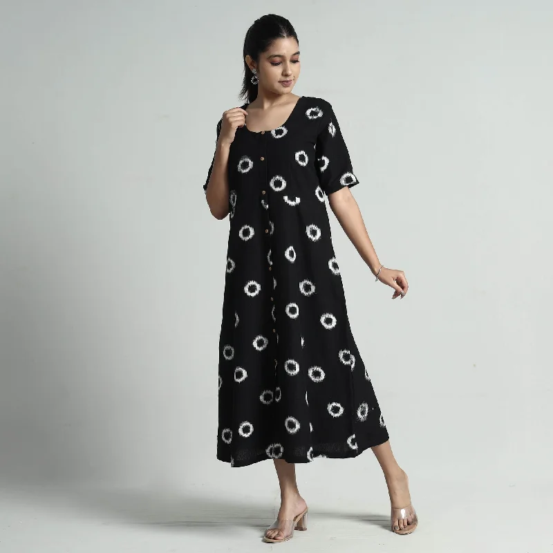 Black - Pochampally Double Ikat Weave Cotton Dress Women's unclassified dresses