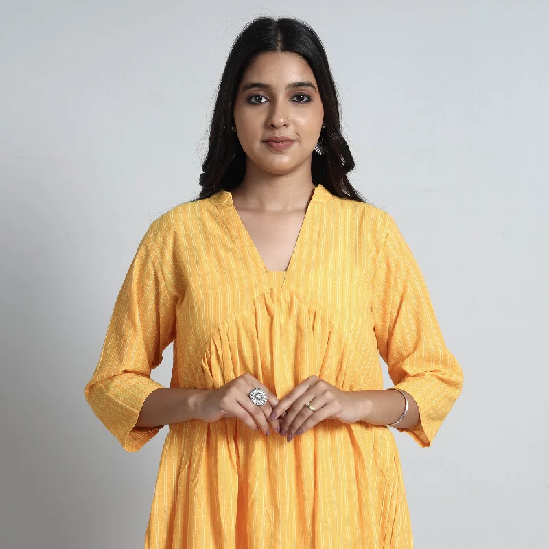 Yellow - Exquisite Jacquard Cotton Dress Wrap unclassified dresses