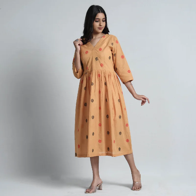 Beige - Exquisite Jacquard Cotton Dress Street style unclassified dresses