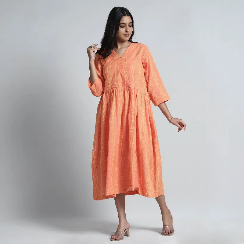 Peach - Exquisite Jacquard Cotton Dress Unique unclassified dresses