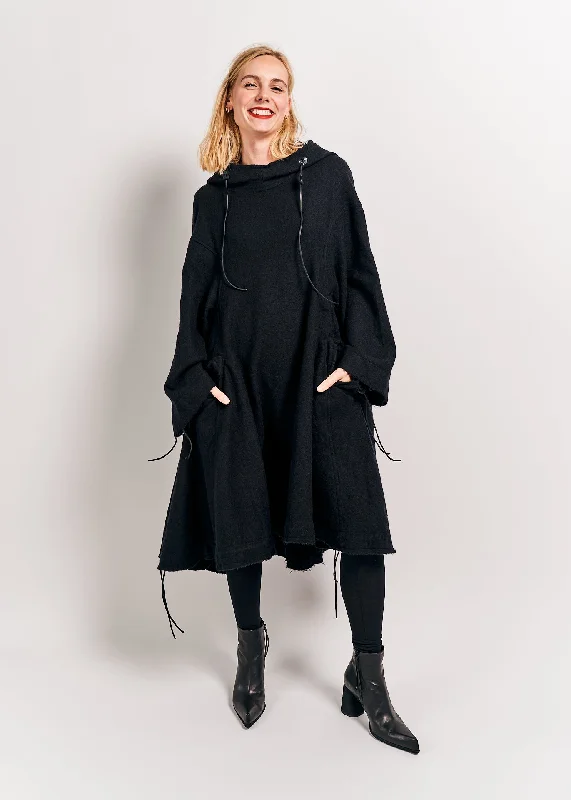 Rundholz DIP Dress-Coat Black Satin unclassified dresses