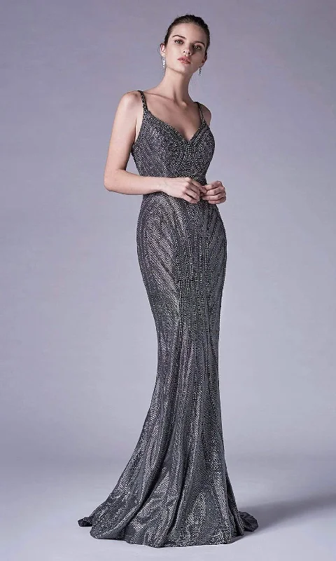 Andrea and Leo - A0646 Metallic Sleeveless Trumpet Dress Petite unclassified dresses