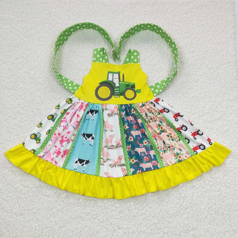 Baby girls farm tractor twirl dress Chic unclassified dresses