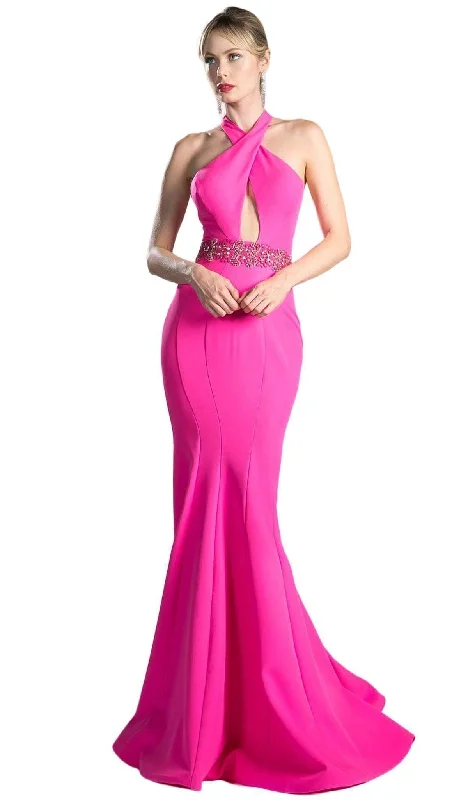 Cinderella Divine - 11978 Cross Halter Neck Trumpet Gown High-low unclassified dresses