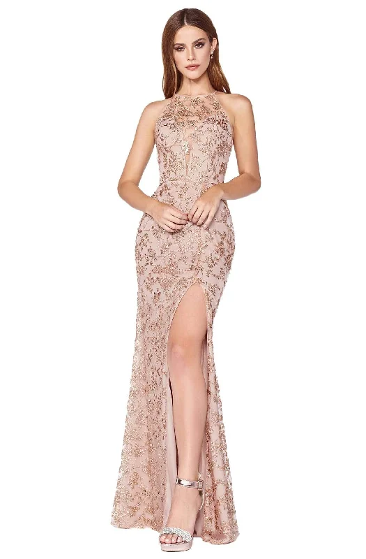 Cinderella Divine - J2150 Beaded Halter Dress Wrap unclassified dresses