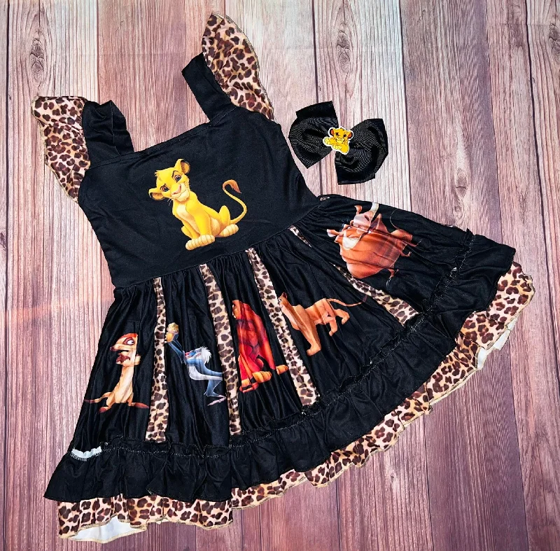 Lion King Dress and Bow (black) Silk unclassified dresses