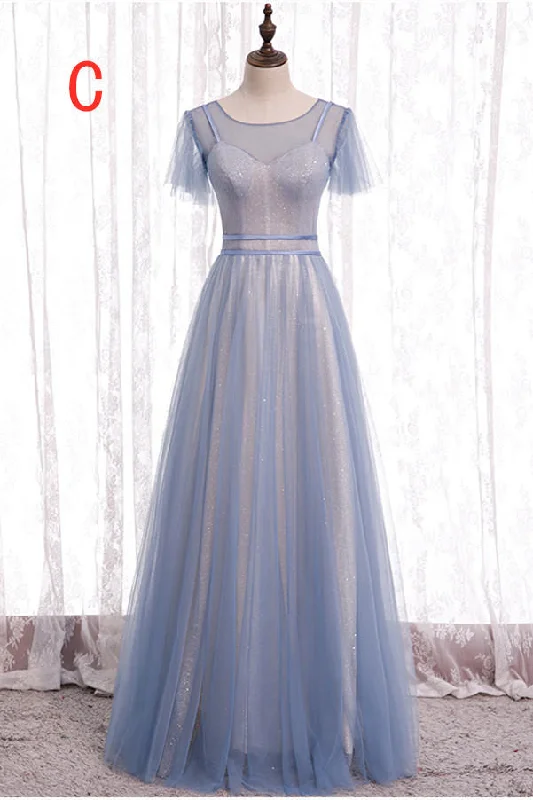 Elegant A-Line Dusty Blue Bridesmaid Dress Luxury unclassified dresses