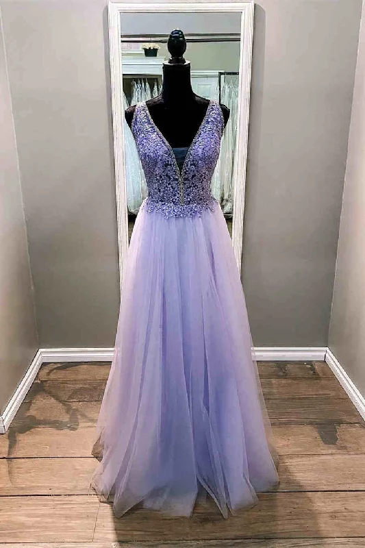 Elegant Beaded Lavender Formal Dress Lounge unclassified dresses