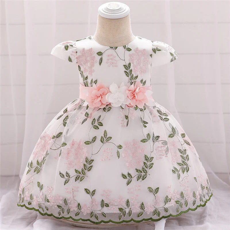 Embroidered Princess Dress Cotton Bowknot Children's Performance Dress Elegant unclassified dresses