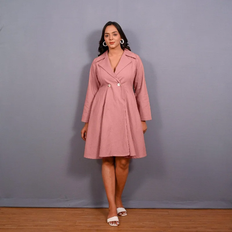 English Rose Warm Cotton Flannel Fit and Flare Knee Length Blazer Dress Petite unclassified dresses